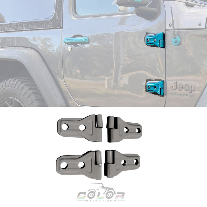 Door Hinge Accent Covers Exterior Jeep Trim, 2 Door JL, JLU, Sahara, Rubicon, Wrangler