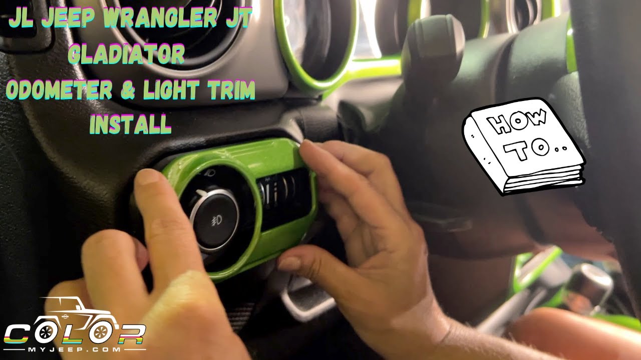 Jeep Wrangler JL JT Gladiator Odometer and Light Trim Accent Cover Installation
