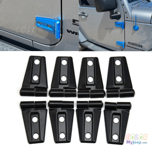 CMJ Exterior Trim JK, JKU Wrangler 2007-2018 Door Hinge Accent Covers Exterior Jeep Trim,  2 Door & 4 Door